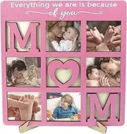 Dad Collage Photo Frame | Decorative Photo Frame,Father's Day Mother's Day Nine-Square Grid Picture Frame, Wood Collage Picture Frames Home Decor for Mom Dad