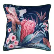 Bianca Balwyn Square Soft Plush Velvet Cushion 43x43cm Throw Pillow Navy