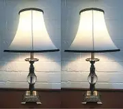 Pair of Patet Cast Iron Bell Table Bedside Table Lamps
