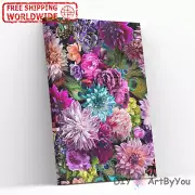 Paint By Numbers Kit Flower Abstract Art Beginner Oil Draw Home DIY Framed Adult