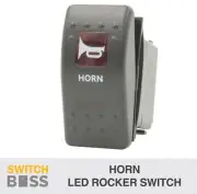 Rocker Switch HORN (Momentary) - Red - LED 4x4 Boat Caravan Marine 12v