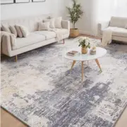 Washable Area Rugs 8'x10' Non-Slip Modern 8x10 Blue Grey/ Light Cream Yellow