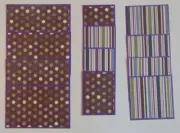 #2431 PURPLE STRIPES DOTS PREMADE SCRAPBOOK MAT SET JUNK JOURNAL EPHEMERA TONYA