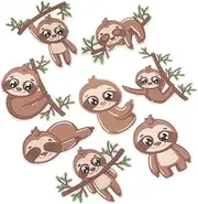 [LALAFINA] 8Pcs Sloth Embroidered Iron Patches for DIY Clothing Decorative Applique for Jackets Backpacks and Crafts Fun Sewing Accessories for Creative Projects