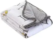 Reversible Blanket, Nursery, Stroller & Tummy-Time Organic Jersey Cotton Quilted Infant & Toddler Bedding 30"x40" (Pack of 1)