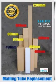 50x Mailing Box 100 x 100 x 600mm Regular Brown Long Tube Carton B34