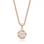 Zamel's 9ct Rose Gold & Diamond Set Women's Pendant Elegant Jewellery