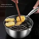 Deep Fryer Pot with Oil Draining Rack Japanese Tempura Fryer Pan Stew Fries