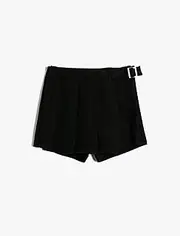[Koton] Girls's Mini Skort Buckled Detail Pleated Shorts