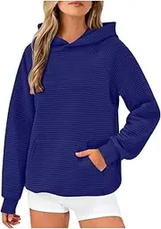 Sczwkhg Womens Casual Sweatshirts 2024 Fashion Oversized Hoodies Athletic Lightweight Pullover Fall Winter Blouse with Pocket