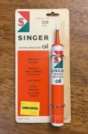 Vintage 1960s Unopened SINGER Sewing Machine Oil Tube in Original Package SEALED