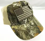 US Flag Cap Headwear Vented Hat ~ Camouflage Head ~ One Size ~ C
