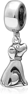 [LAMOONY] Dog Charm 925 Sterling Silver Animal Charm Dangle Charm Pet Charm for Pandora Bracelet (Dog)