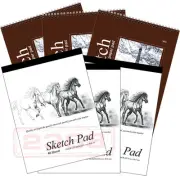 6 Pcs 30 Sheets+40 Sheets Sketch Book Paper Pad 9" × 12" (22.8cm × 30.4 cm)