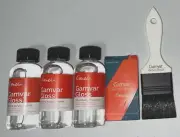 Gamblin Gamvar Gloss Varnish 4.2 oz (3 pack) + Varnish Brush NEW