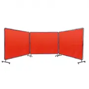 VEVOR Welding Screen with Frame 3 Panel 6' x 8' Welding Curtain Screen 12 Wheels