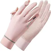 [INOGIH] Womens Summer Lightweight Ice-Silk Mesh Sunblock Gloves Touch-Screen Driving gloves Cyling Gloves Fishing Gloves Outdoor