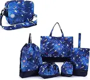 COLORFUL CANDY STYLE NU501600 Kindergarten Entrance School Entrance 6-Piece Set, Lesson Bag, Shoe Case, Drawstring Bag, Gymnastics Clothing Bag, Lunch Bag, Cup Bag, Accessory Storage, Kindergarten