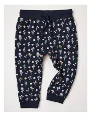 [Sprout] Essential Floral Trackpants in Navy