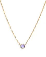 Zoe Lev 14K Yellow Gold Alexandrite Birthstone Solitaire Pendant Necklace, 16-18