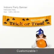 Happy Halloween Trick or Treat Spiders Web Birthday Party Decorations Banner
