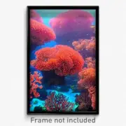 Pixel Art Poster - Cultured Coral Reef (8 Bit Psychedelic Video Game Print)