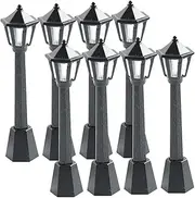 GETAJGHSD 8Pcs Mini House Street Lights Micro Landscape Street Lamp Decor Chic Miniature Ornaments for Houses Premium for Living Bedroom Decoration