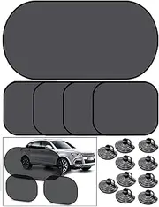 5PCS Car Window Shades Kit, 4 Car Sun Side Window Car Sun Shades, Sun Protection Styling Covers Sun Screen Car Rear Side Shield Sunshade Curtain UV Protect, 1 Back Window Cover with Suction Cups