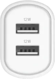 Cygnett PowerPlus 12w Dual Port Wall Charger - White