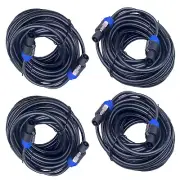 4Pcs Speakon to Speakon Cable 50 Ft 12 Gauge AWG AMP to Audio PA Speaker Cables