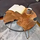 WOOD & CRYSTAL RESIN EPOXY COFFEE TABLE, CENTER TABLE, DINING TABLE,CORNER TABLE