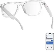 BLESSOURCE Smart Glasses with AI,Bluetooth glasses for Women and Man,116 Languages & Accents Translator Device,Blue Light Filter & UV Pretection Polarized Lenses, White