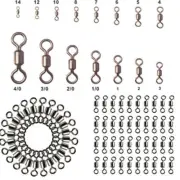 Lots 100Pcs Fishing Barrel Bearing Swivel Stainless Steel Solid Ring Connector