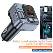 FM Transmitter PD30W Fast Charge USB Handsfree Bluetooth 5.1 Car Kit MP3 Player