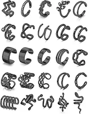 [FASACCO] 25PCS Ear Cuff for Women Non Piercing Clip on Cartilage Helix Wrap Earrings Adjustable Ear Clip Non-Piercing Cartilage Earring