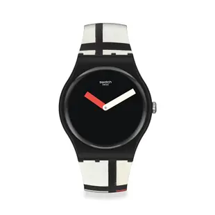 Swatch 龐畢度藝術中心聯名 紅藍白的構成 蒙德里安 New Gent 原創系列 手錶 41mm