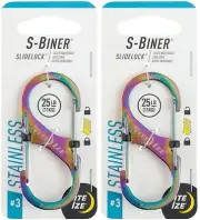 Nite Ize S-Biner SlideLock Stainless Steel Carabiner #3 - Spectrum (2-Pack)