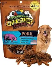 Wild Meadow Farms - Classic Pork Minis - USA Made Soft Jerky Training Treats for Dogs
