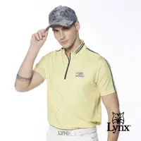 在飛比找momo購物網優惠-【Lynx Golf】男款吸汗速乾涼感Mesh洞洞布異材質剪