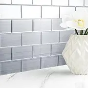 Livelynine Stainless Steel Backsplash Peel and Stick Subway Tile for Kitchen Stove Wall Cover Self Adhesive Silver Metal Back Splash Stick on Tiles 4-Tiles 12x12 Heat Resistant Wall Protector Sheet