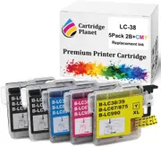 5 Pack (2BK,1C,1M,1Y) Compatible Ink for Brother LC-38 LC38 for Brother DCP145C DCP165C DCP195C DCP375CW MFC250C MFC255CW MFC257CW MFC290C MFC295CN