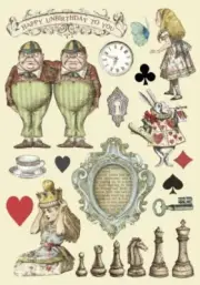 Stamperia ALICE IN WONDERLAND - CHESSBOARD - A5 COLOURED WOODEN SHAPES