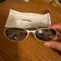 在飛比找Yahoo!奇摩拍賣優惠-美國購入 Chanel 復古橢圓造型墨鏡 太陽眼鏡 vint