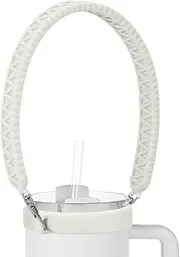 PEUTIER Water Bottle Handle Strap, with Metal Clasp Flexible Silicone Water Bottle Lanyard Sling Attachment Handle Carrier Grip Holder Accessories for Bottles 8-40 oz (White)