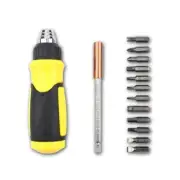 12 In Telescopic Ratchet Screwdriver Multi-Bit Screw Driver Electrician Tools