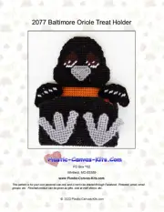 Baltimore Oriole Bird Treat Holder- Plastic Canvas Pattern or Kit
