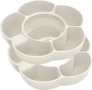 2Pcs Snack Bowl with Handle 5 Grids Large Capacity Tumbler Snack Tray for 40oz Insulated Cup Silicone Cup Snack Container Reusable Dishwasher Safe Snack Ring Home Office Travel Camping (milky)