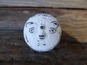 Round Distressed True White BEE Knob Drawer Pull Cabinet Bumble Butterfly