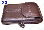 2x BROWN Double Pouch Belt Clip for HP 35s 10c 11c 12c 12CP 15c 16c 10BII 17BII+