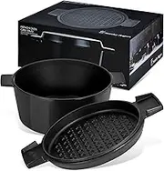 Stanley Rogers New Cast Iron French Oven, Onyx, 24 cm, 3.5 Litre Capacity